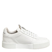 Dolce & Gabbana White Miami Leather Low Top Sneakers Shoes