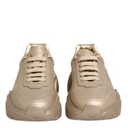 Dolce & Gabbana Gold Leather Daymaster Women Sneaker Shoes