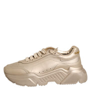 Dolce & Gabbana Gold Leather Daymaster Women Sneaker Shoes