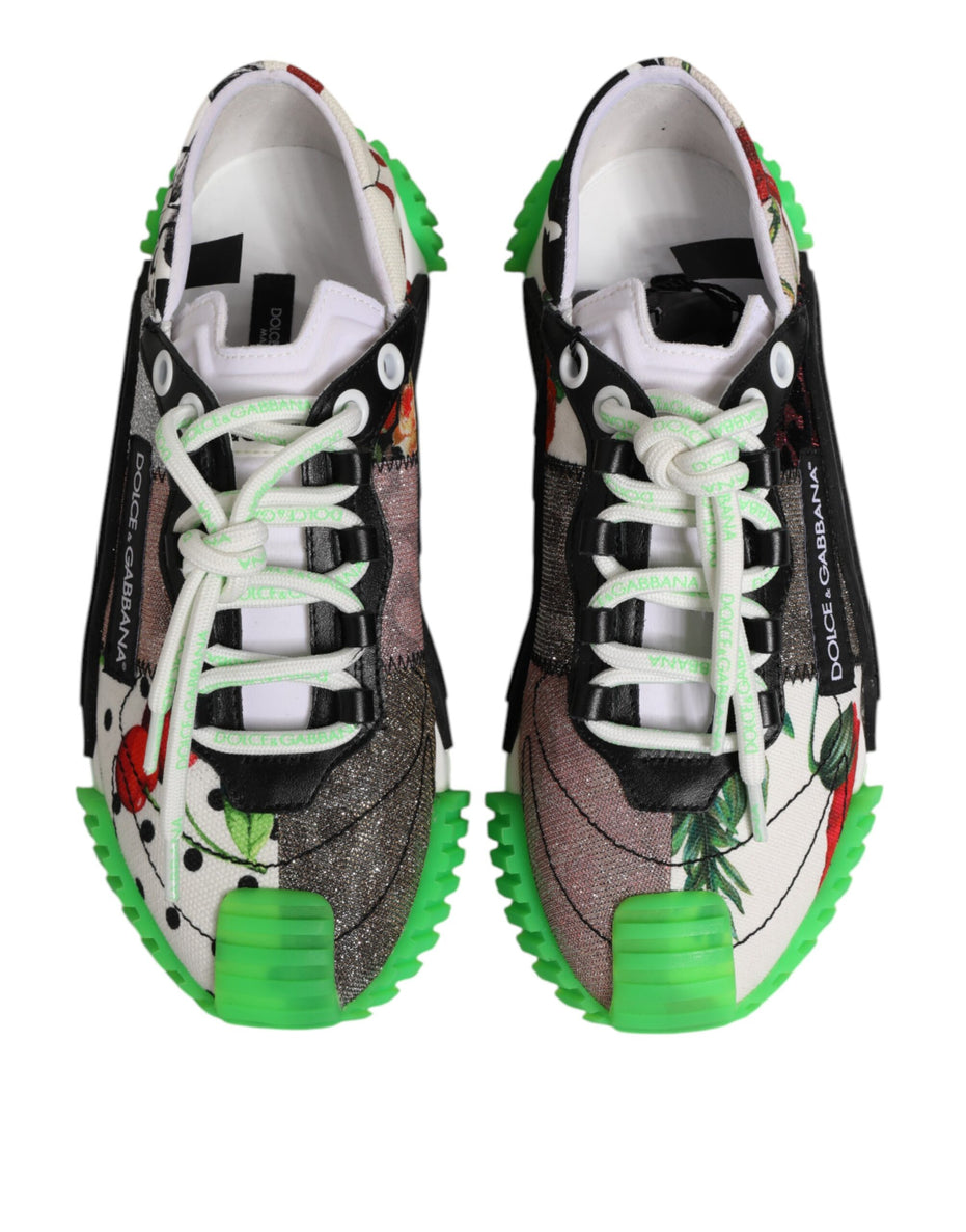 Dolce & Gabbana Multicolor DG Logo Leopard Cherry Sneaker Shoes