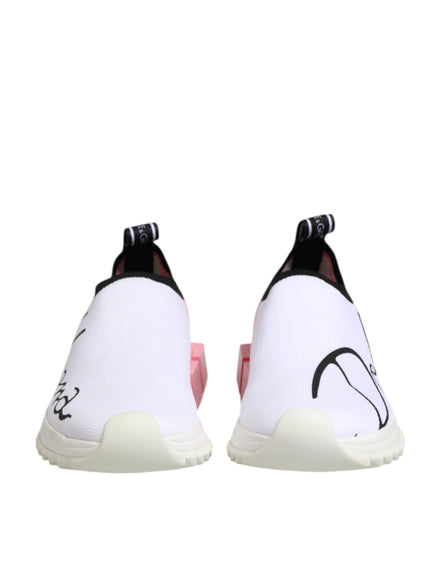 Dolce & Gabbana White Pink Low Top Sorrento Sneakers Shoes