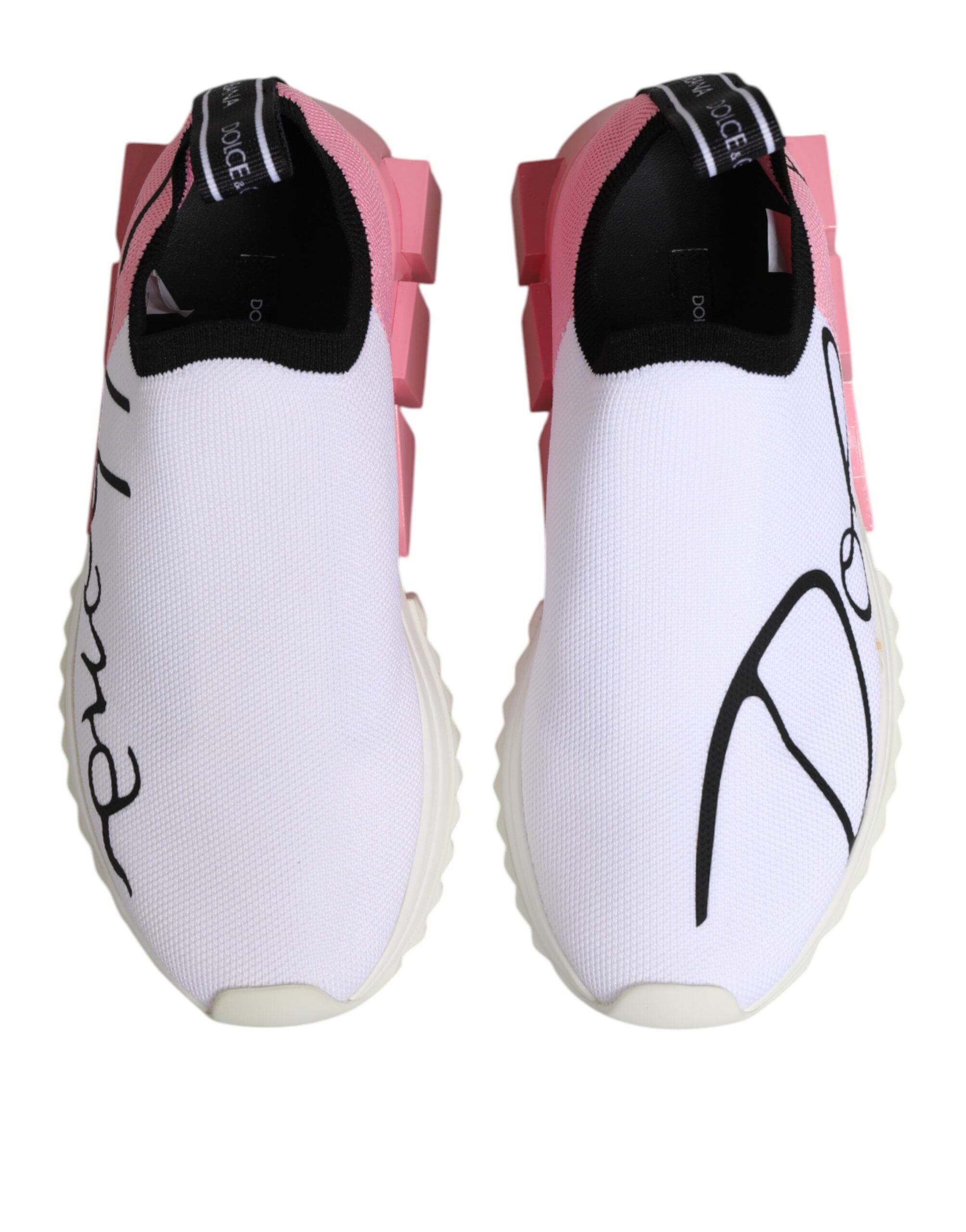Dolce & Gabbana Λευκά Ροζ Χαμηλά Sneakers Παπούτσια Sorrento