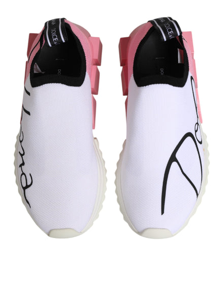 Dolce & Gabbana White Pink Low Top Sorrento Sneakers Shoes