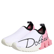 Dolce & Gabbana White Pink Low Top Sorrento Sneakers Shoes