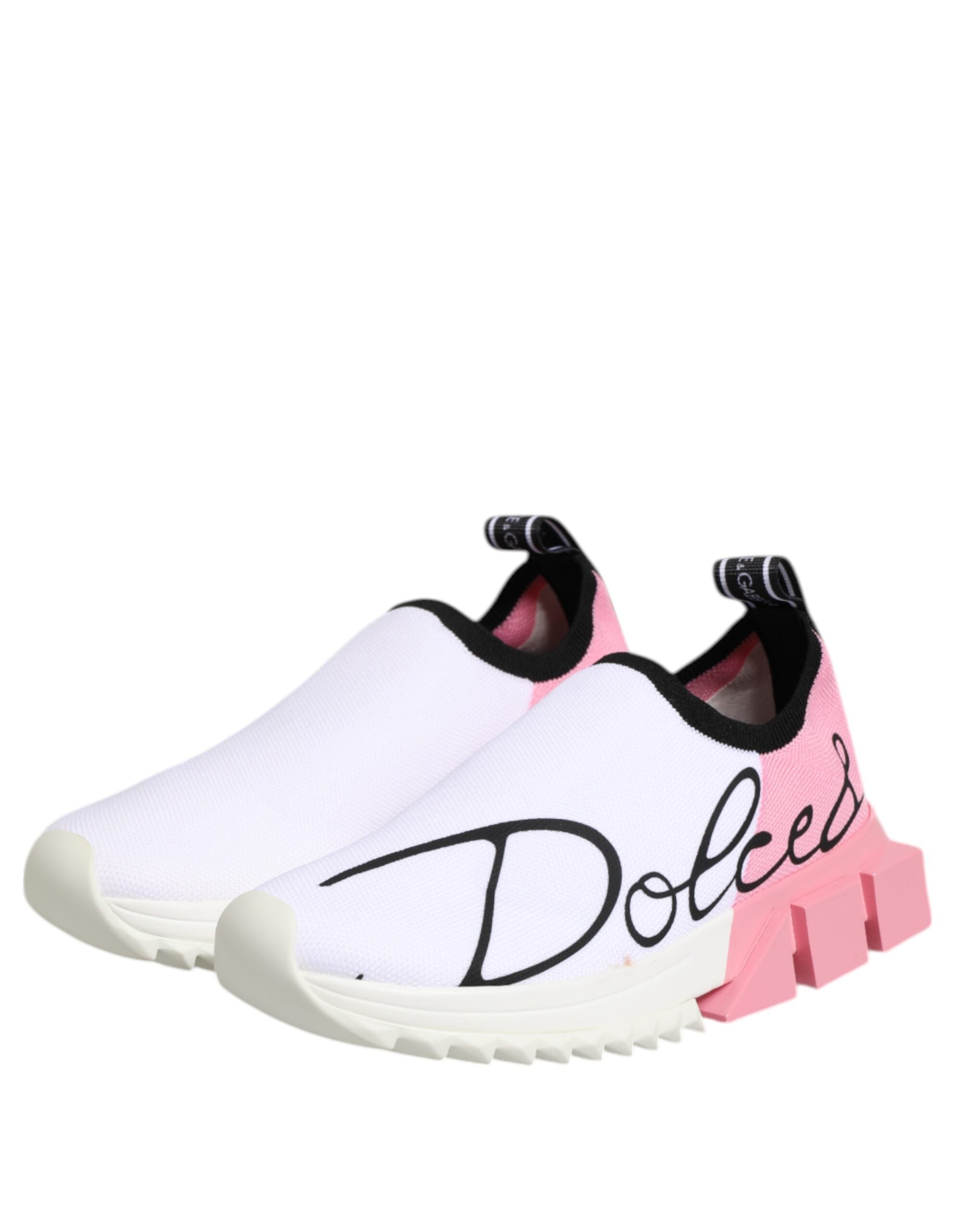 Dolce & Gabbana Λευκά Ροζ Χαμηλά Sneakers Παπούτσια Sorrento