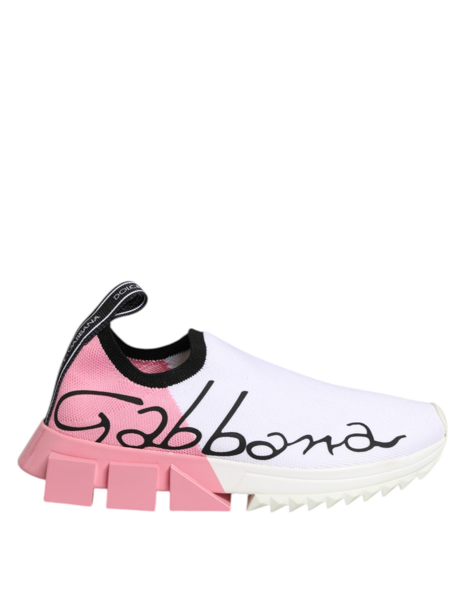Dolce & Gabbana Λευκά Ροζ Χαμηλά Sneakers Παπούτσια Sorrento
