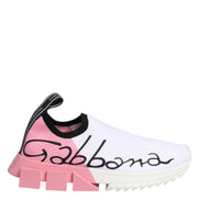 Dolce & Gabbana White Pink Low Top Sorrento Sneakers Shoes