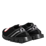 Dolce & Gabbana Black Grey Slip On Sorrento Sneakers Shoes
