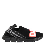 Dolce & Gabbana Black Grey Slip On Sorrento Sneakers Shoes