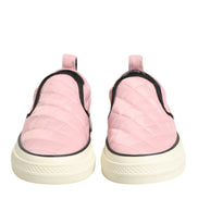 Dolce & Gabbana Pink Quilted Nylon Slip-On Sneaker Shoes