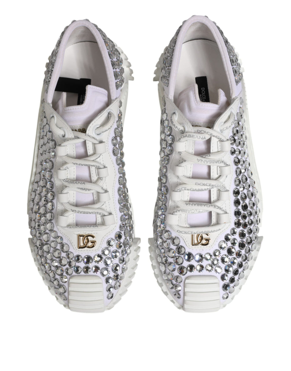 Dolce & Gabbana Λευκά Sneakers NS1 από Καμβά και Δέρμα με Διακοσμητικές Λεπτομέρειες