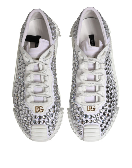 Dolce & Gabbana Λευκά Sneakers NS1 από Καμβά και Δέρμα με Διακοσμητικές Λεπτομέρειες