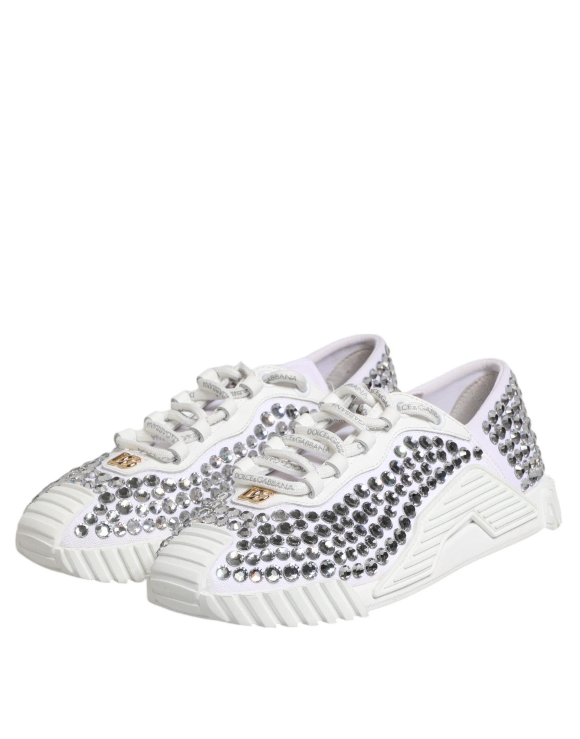 Dolce & Gabbana Λευκά Sneakers NS1 από Καμβά και Δέρμα με Διακοσμητικές Λεπτομέρειες