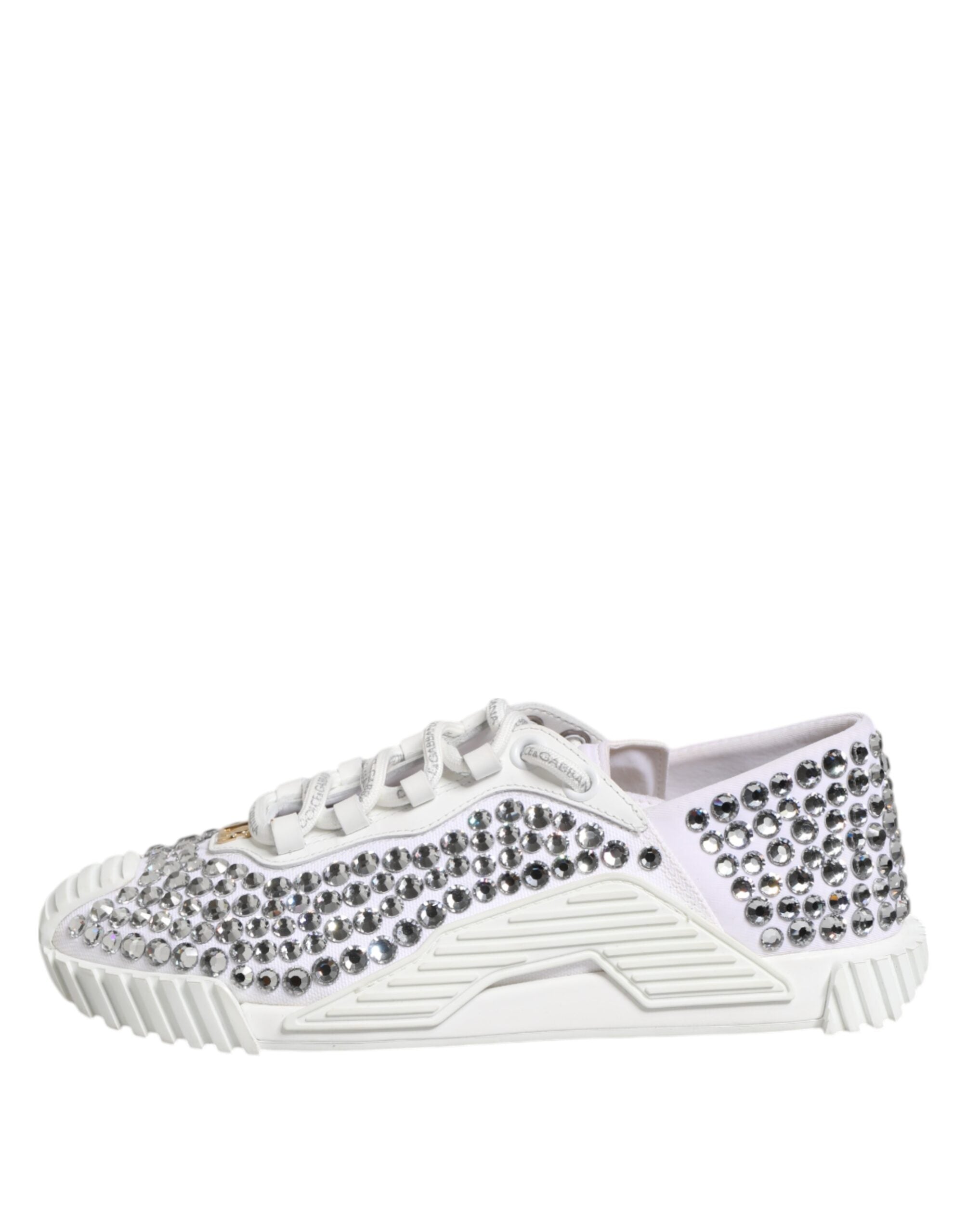 Dolce & Gabbana Λευκά Sneakers NS1 από Καμβά και Δέρμα με Διακοσμητικές Λεπτομέρειες