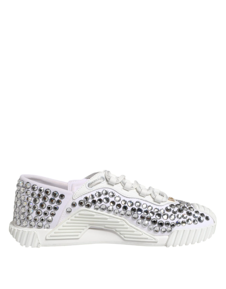 Dolce & Gabbana Λευκά Sneakers NS1 από Καμβά και Δέρμα με Διακοσμητικές Λεπτομέρειες