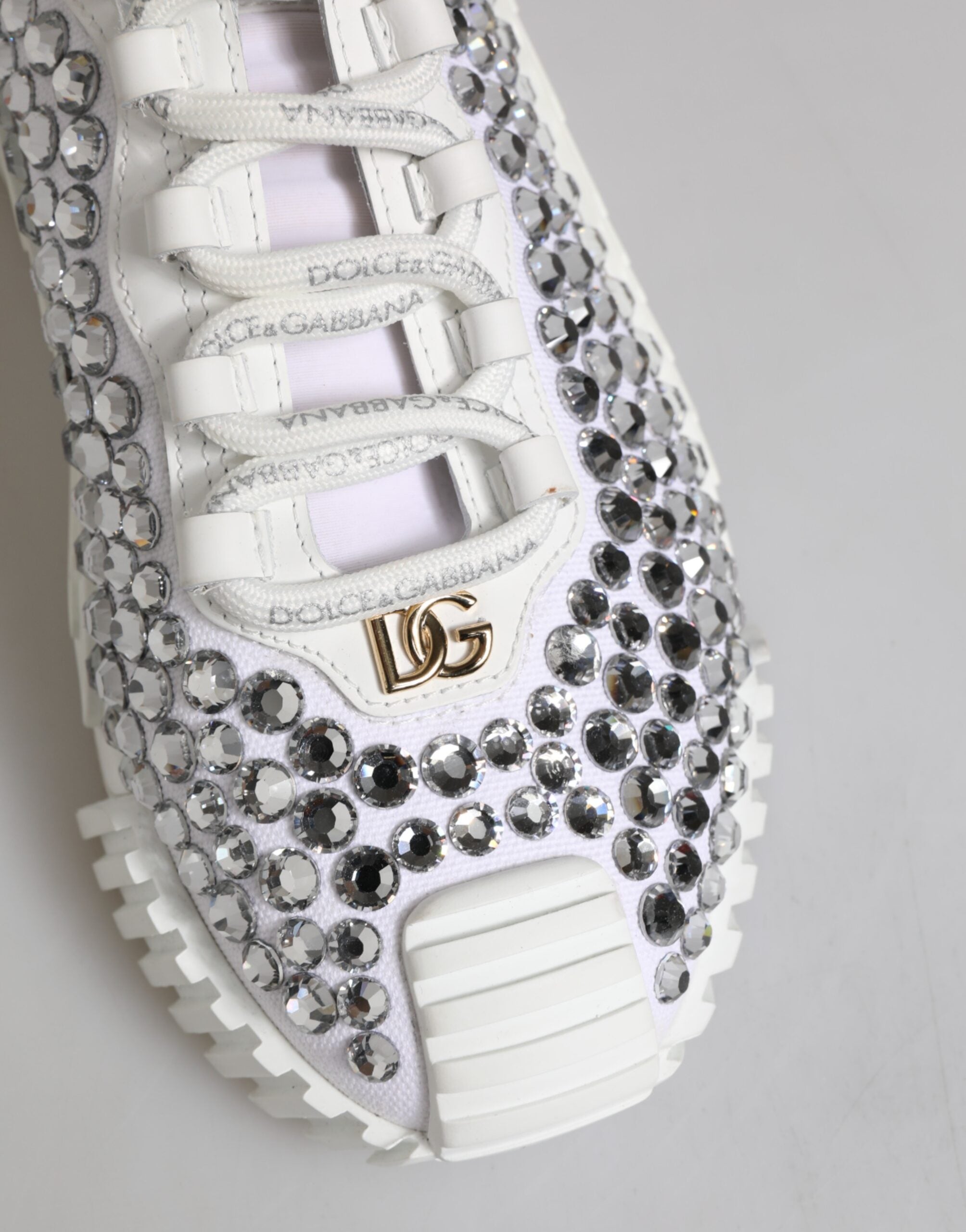 Dolce & Gabbana Λευκά Sneakers NS1 από Καμβά και Δέρμα με Διακοσμητικές Λεπτομέρειες