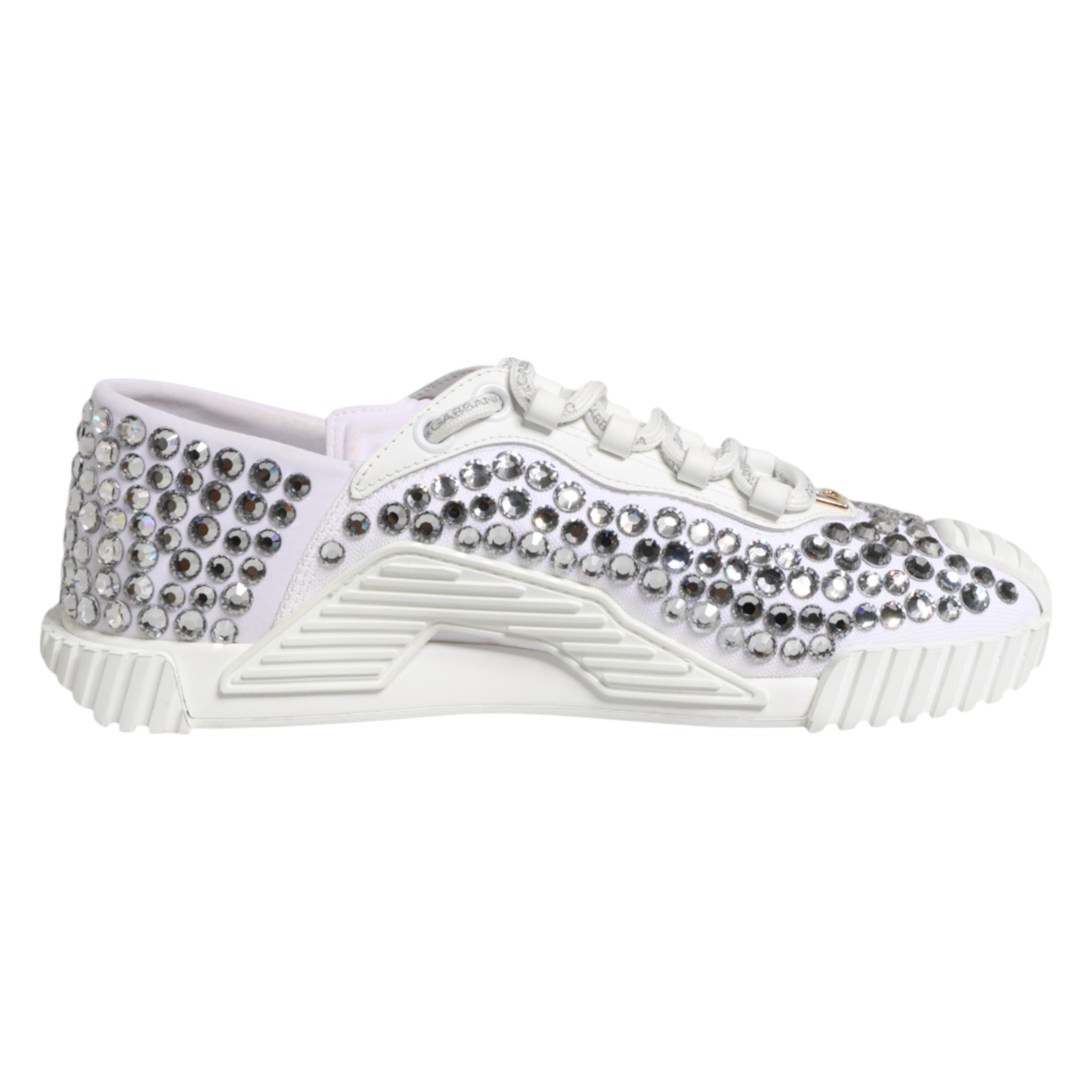 Dolce & Gabbana Λευκά Sneakers NS1 από Καμβά και Δέρμα με Διακοσμητικές Λεπτομέρειες