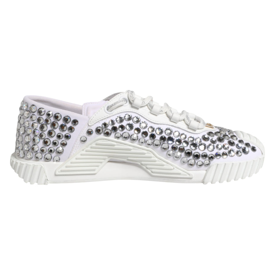 Dolce & Gabbana Λευκά Sneakers NS1 από Καμβά και Δέρμα με Διακοσμητικές Λεπτομέρειες