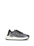 PINKO Gray Calf Leather Bos Taurus Athletic Sneakers
