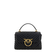 PINKO Black Calf Leather Bos Taurus Handbag