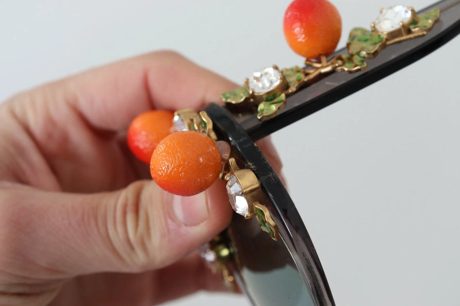 Dolce & Gabbana DG4283B Γυαλιά Ηλίου με Πορτοκαλί Απλικέ από Οξική και Κρύσταλλα