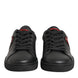 Dolce & Gabbana Μαύρα Δερμάτινα Sneakers Χαμηλού Προφίλ με Καρδιά από Κρύσταλλα