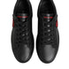 Dolce & Gabbana Μαύρα Δερμάτινα Sneakers Χαμηλού Προφίλ με Καρδιά από Κρύσταλλα