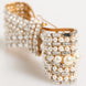 Dolce & Gabbana Gold Brass Glas Crystal Faux Pearl Embellished Brooch