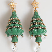 Dolce & Gabbana Gold Brass Multicolour Christmas Tree Earrings