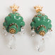 Dolce & Gabbana Gold Brass Multicolour Christmas Tree Earrings