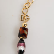 Dolce & Gabbana Multicolor Murano Glass Beads Brass Women Jewelry Necklace