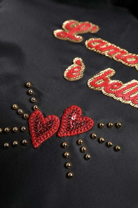Dolce & Gabbana Μαύρο Παιδικό Σακίδιο Πλάτης με Διακοσμητικό Καρδιά L'Amore
