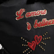 Dolce & Gabbana Μαύρο Παιδικό Σακίδιο Πλάτης με Διακοσμητικό Καρδιά L'Amore