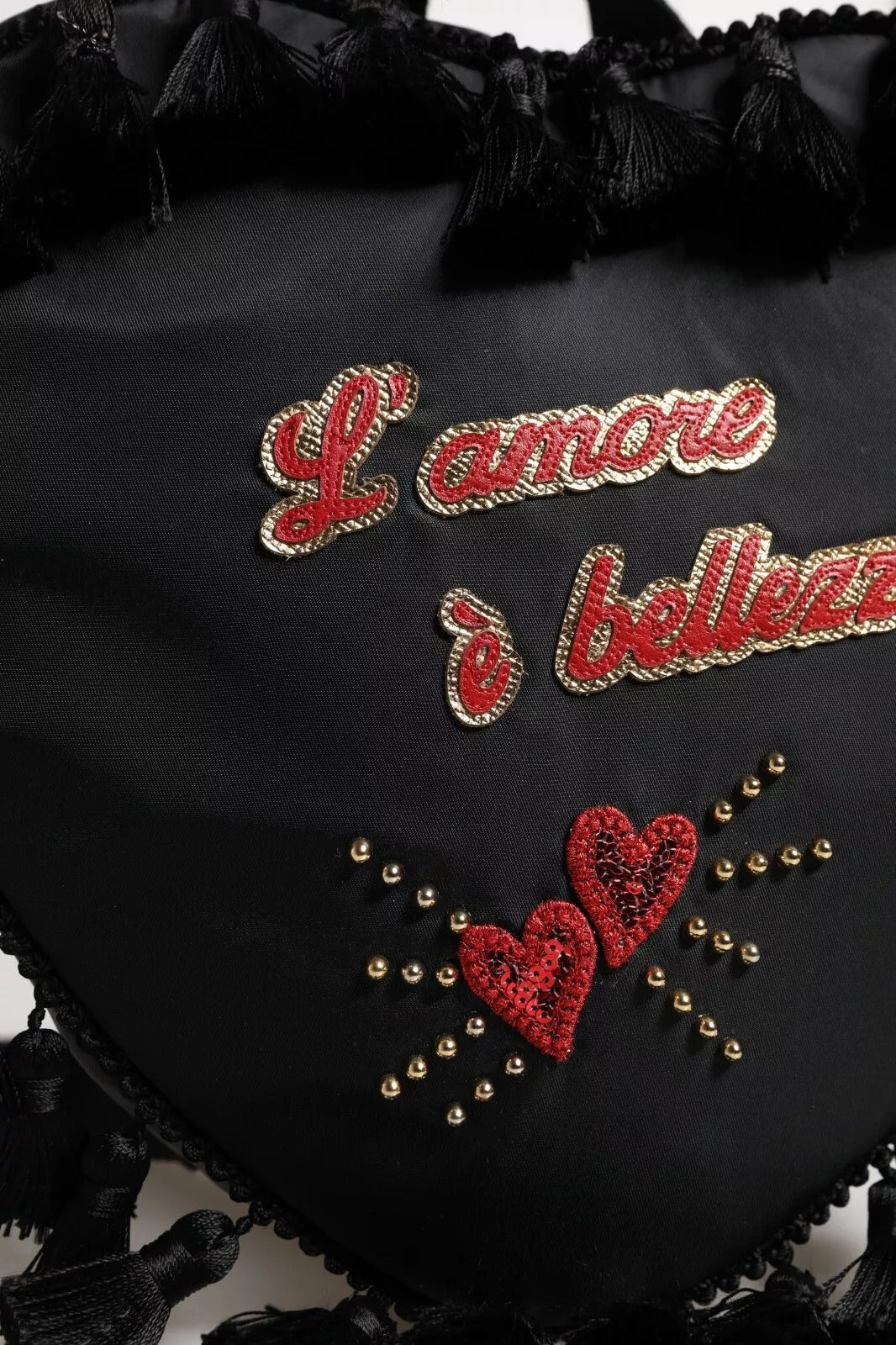 Dolce & Gabbana Μαύρο Παιδικό Σακίδιο Πλάτης με Διακοσμητικό Καρδιά L'Amore