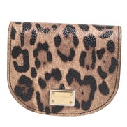 Dolce & Gabbana Brown Leopard Print Calf Leather Small Coin Purse Wallet