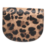 Dolce & Gabbana Brown Leopard Print Calf Leather Small Coin Purse Wallet
