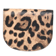 Dolce & Gabbana Brown Leopard Print Calf Leather Small Coin Purse Wallet