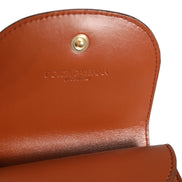 Dolce & Gabbana Brown Leopard Print Calf Leather Small Coin Purse Wallet