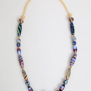 Dolce & Gabbana Multicolor Murano Glass Beads Gold Brass Chain Jewelry Necklace