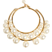 Dolce & Gabbana Gold Brass Faux Pearl Crystal Statement Luxury Jewelry Necklace