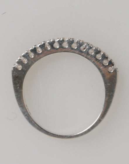 Nialaya Sterling Silver 925 Band Pave CZ Crystal Eternity Ring