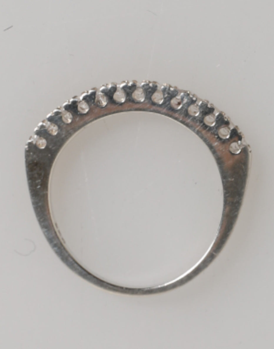 Nialaya Sterling Silver 925 Band Pave CZ Crystal Eternity Ring
