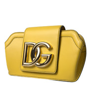 Τσάντα Φάκελος Dolce & Gabbana Κίτρινο Λείο Δέρμα με Λογότυπο DG, Τσάντα Χιαστί