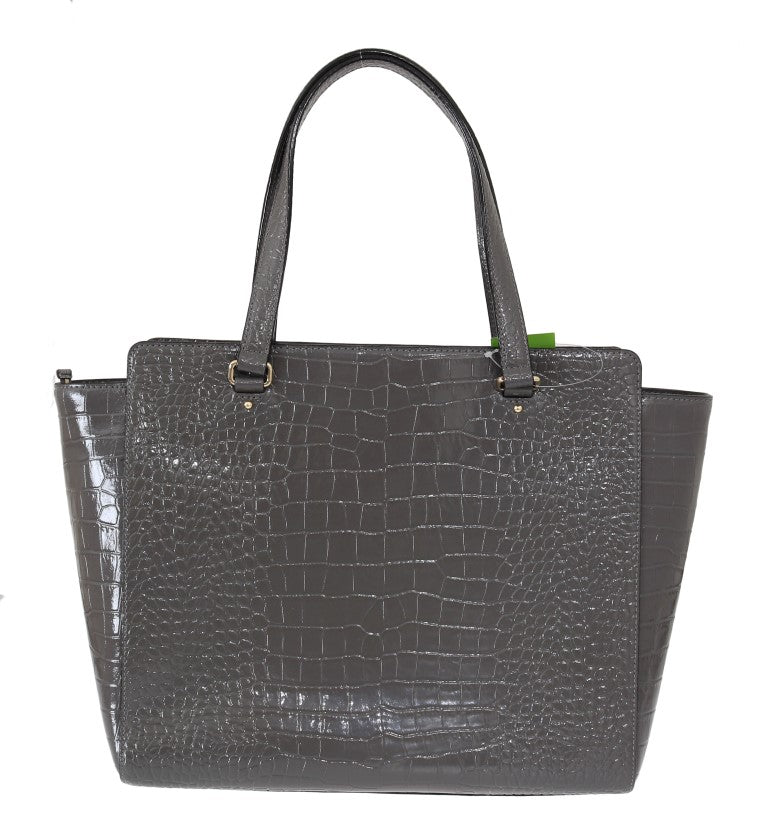 Γυναικεία Τσάντα Ώμου Kate Spade Elissa Bristol Drive από Γκρι Δέρμα με Ανάγλυφο Κροκόδειλο