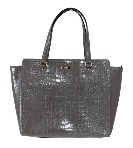 Γυναικεία Τσάντα Ώμου Kate Spade Elissa Bristol Drive από Γκρι Δέρμα με Ανάγλυφο Κροκόδειλο