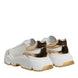 Dolce & Gabbana White Gold Daymaster Low Top Sneakers Shoes