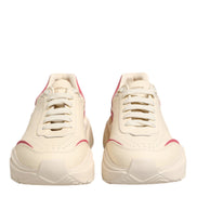 Dolce & Gabbana White Pink Leather Daymaster Sneakers Shoes