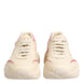 Dolce & Gabbana White Pink Leather Daymaster Sneakers Shoes
