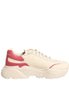 Dolce & Gabbana White Pink Leather Daymaster Sneakers Shoes