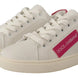 Dolce & Gabbana White Suede Leather Low Top Sneakers Shoes